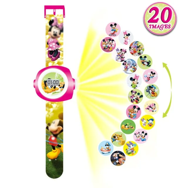 3D Projection Minnie Unicorn Kids Watches Children Toy LED Digital Kid Boys Girls Clock Watches Spiderman Child Watch