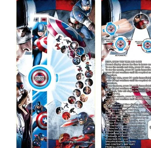 3D Projection Minnie Unicorn Kids Watches Children Toy LED Digital Kid Boys Girls Clock Watches Spiderman Child Watch