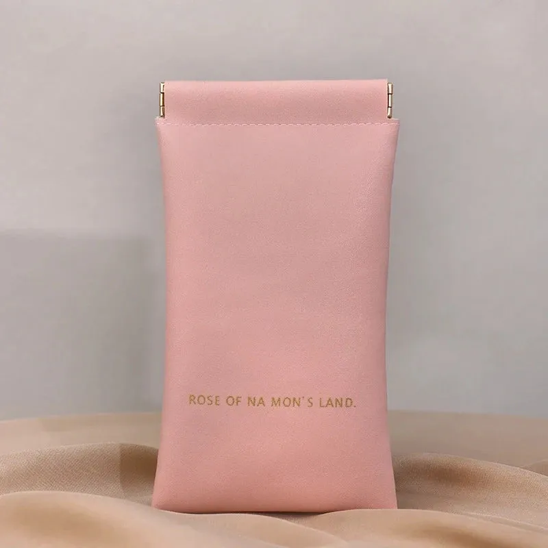 4 Color Soft Leather Reading Glasses Bag Case Waterproof Solid Sun Glasses Pouch Simple Eyewear Storage Bags Eyewear Accessories