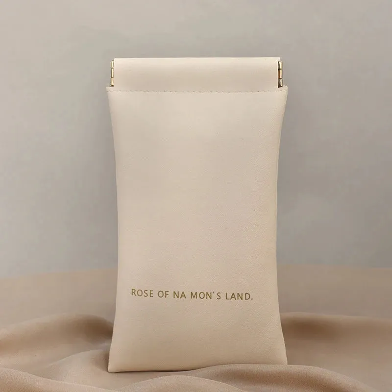 4 Color Soft Leather Reading Glasses Bag Case Waterproof Solid Sun Glasses Pouch Simple Eyewear Storage Bags Eyewear Accessories