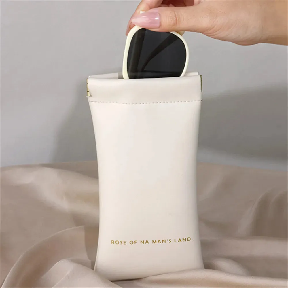 4 Color Soft Leather Reading Glasses Bag Case Waterproof Solid Sun Glasses Pouch Simple Eyewear Storage Bags Eyewear Accessories