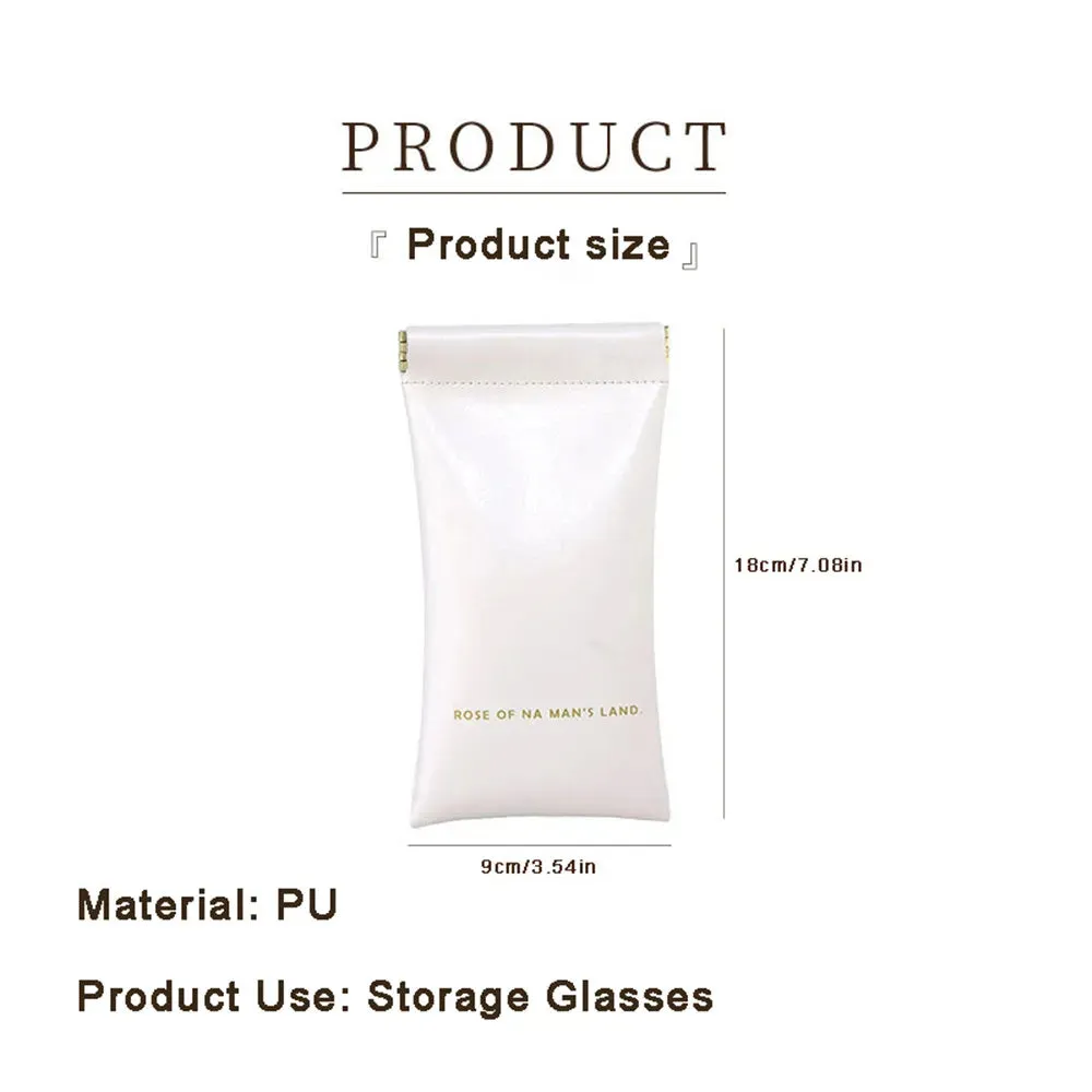 4 Color Soft Leather Reading Glasses Bag Case Waterproof Solid Sun Glasses Pouch Simple Eyewear Storage Bags Eyewear Accessories
