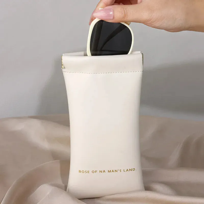 4 Color Soft Leather Reading Glasses Bag Case Waterproof Solid Sun Glasses Pouch Simple Eyewear Storage Bags Eyewear Accessories
