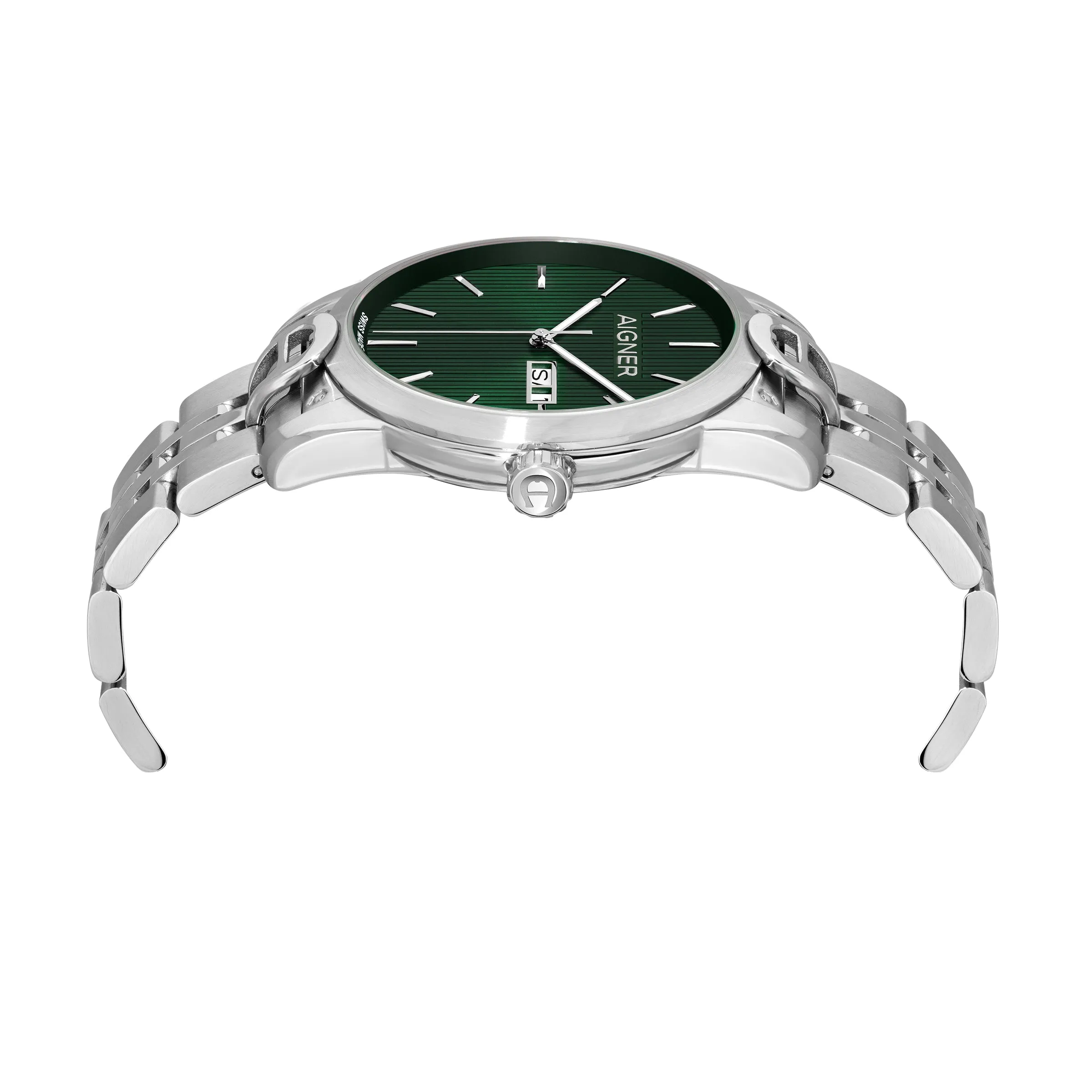 Aigner Men's Stainless Steel Case Bracelet Olive Green Dial Watch