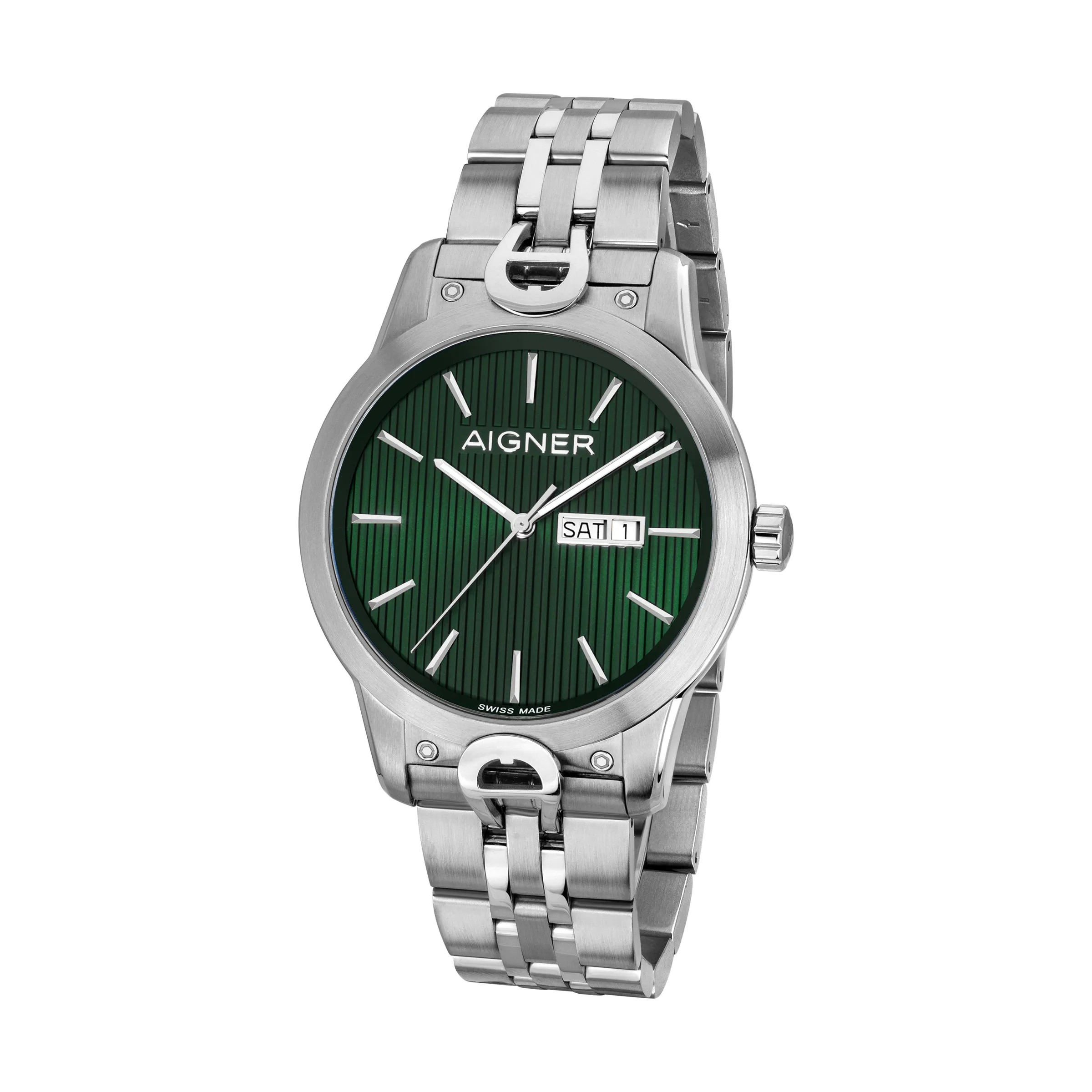 Aigner Men's Stainless Steel Case Bracelet Olive Green Dial Watch