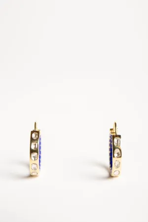 AMRAPALI LONDON | 18K YELLOW GOLD ENAMEL DIAMOND HOOP EARRINGS
