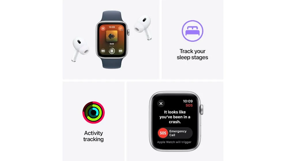 Apple Watch SE 44mm Midnight Aluminium Case with Midnight Sport Band M/L - GPS   Cellular