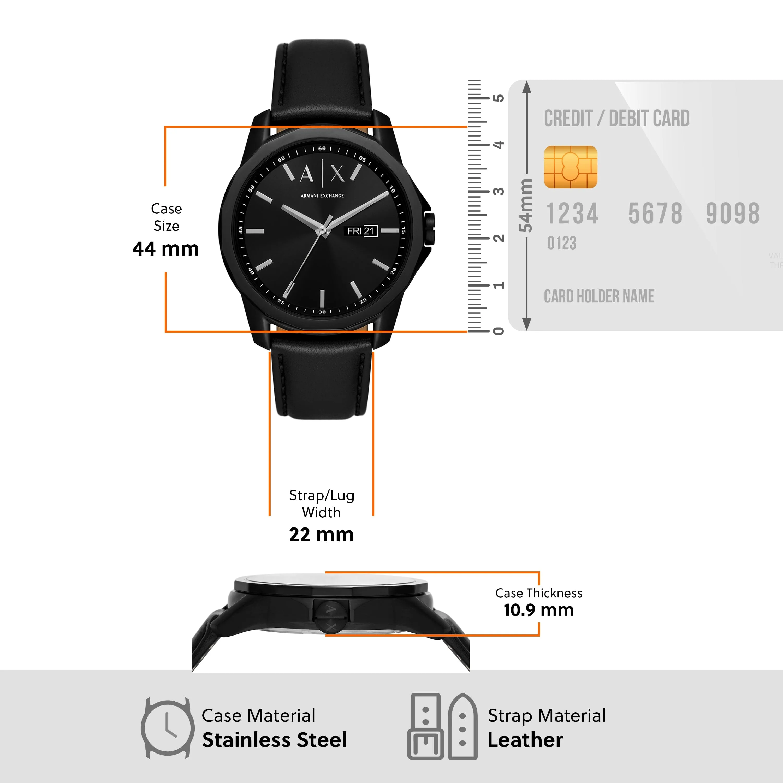 Armani Exchange Banks AX7147SET Black Men's Watch Gift Set
