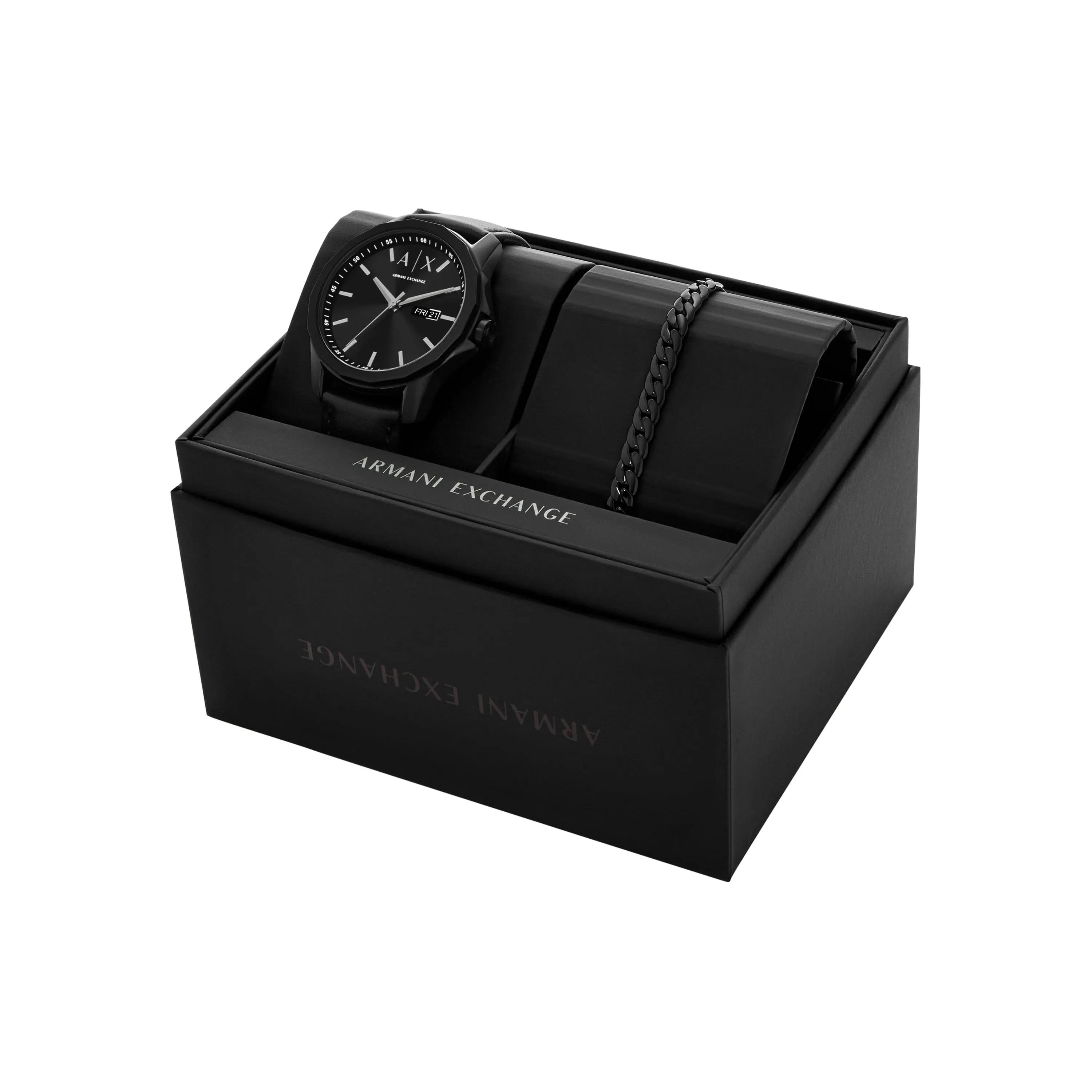 Armani Exchange Banks AX7147SET Black Men's Watch Gift Set