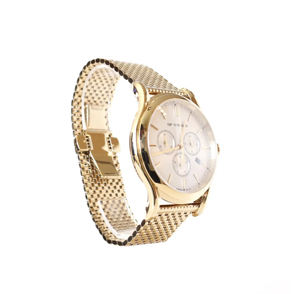 Armani Men's Chronograph Watch With White Dial