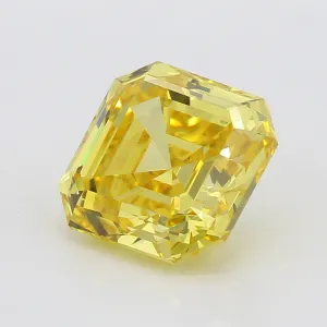 Asscher Cut Fancy Vivid Yellow 1.01 ct