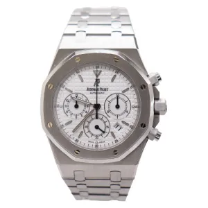 Audemar's Piguet Men's Royal Oak Stainless Steel 39mm White Chronograph Dial Watch Ref# 25860ST.OO.1110ST.05