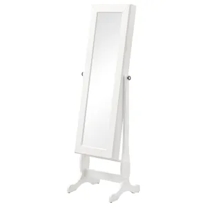 Batista Cheval Mirror with Jewelry Storage White