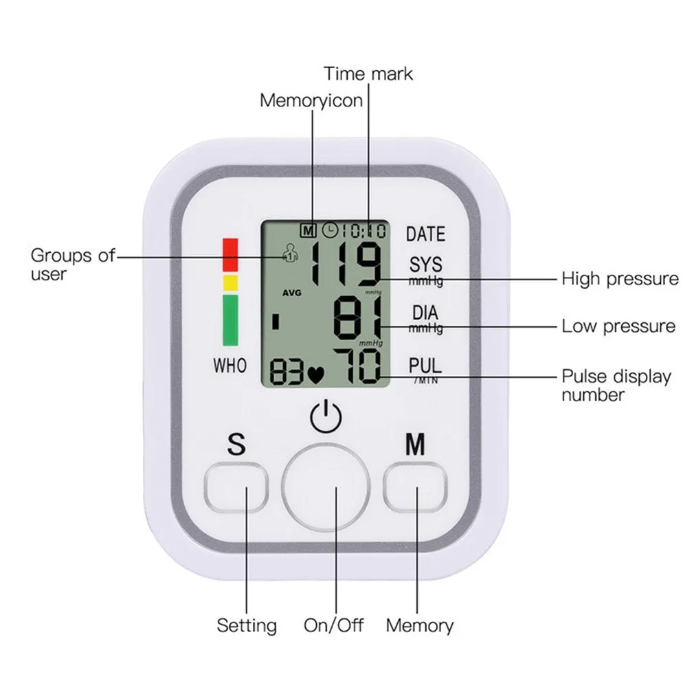 Battery System Digital ARM Blood Pressure Monitor