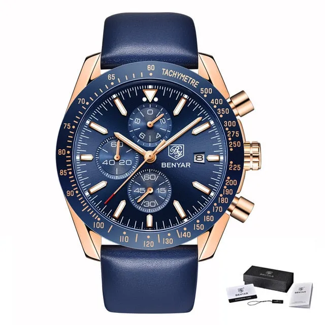 BENYAR Men’s Watch Chronograph Waterproof Sport Fashion Quartz Military Watch Relogio Masculino