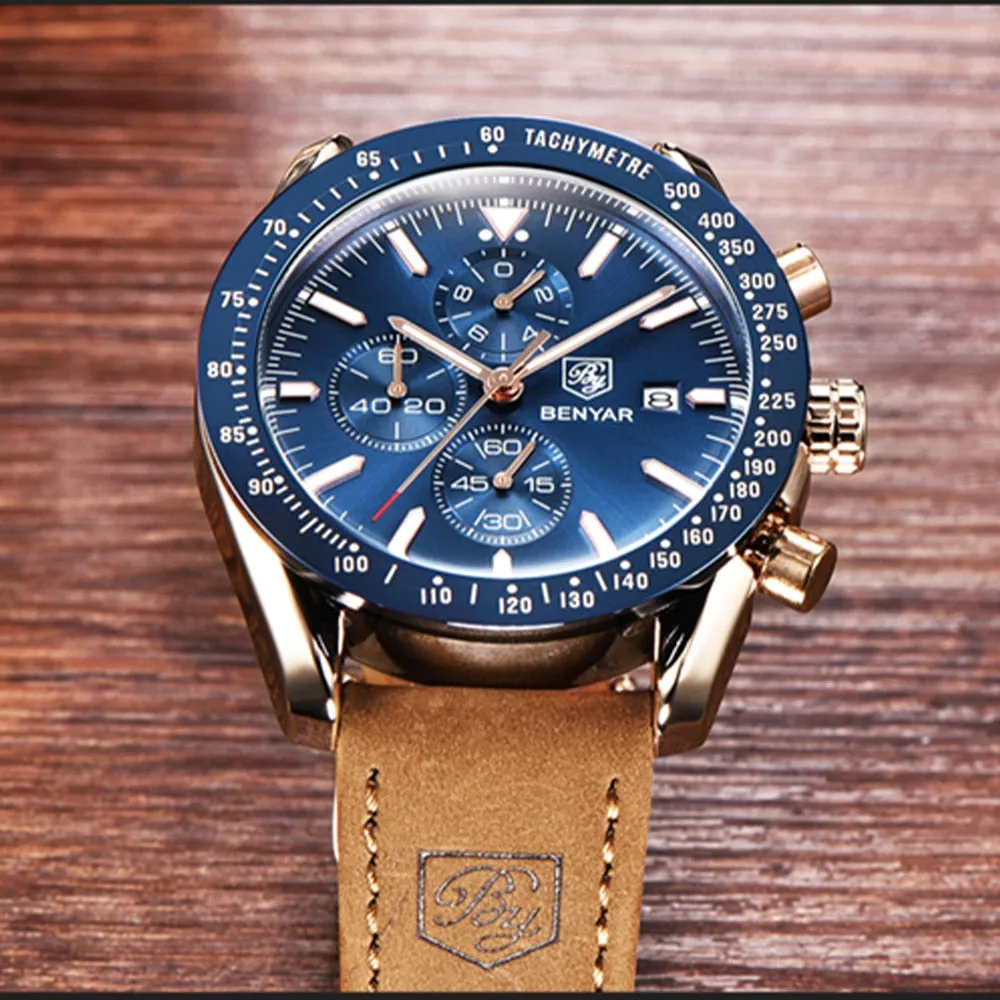 BENYAR Men’s Watch Chronograph Waterproof Sport Fashion Quartz Military Watch Relogio Masculino