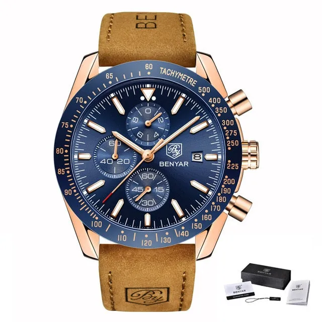 BENYAR Men’s Watch Chronograph Waterproof Sport Fashion Quartz Military Watch Relogio Masculino