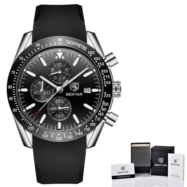 BENYAR Men’s Watch Chronograph Waterproof Sport Fashion Quartz Military Watch Relogio Masculino