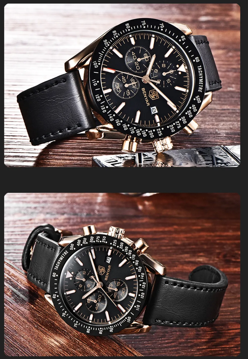 BENYAR Men’s Watch Chronograph Waterproof Sport Fashion Quartz Military Watch Relogio Masculino