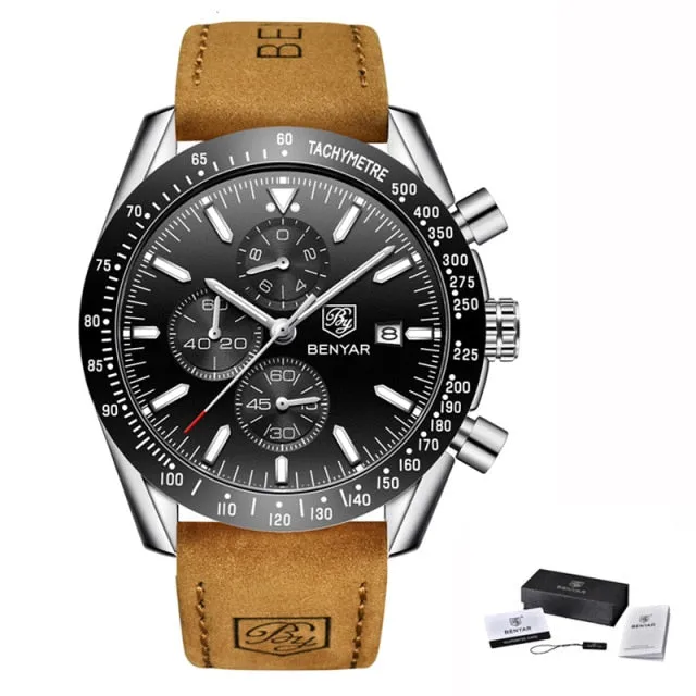 BENYAR Men’s Watch Chronograph Waterproof Sport Fashion Quartz Military Watch Relogio Masculino
