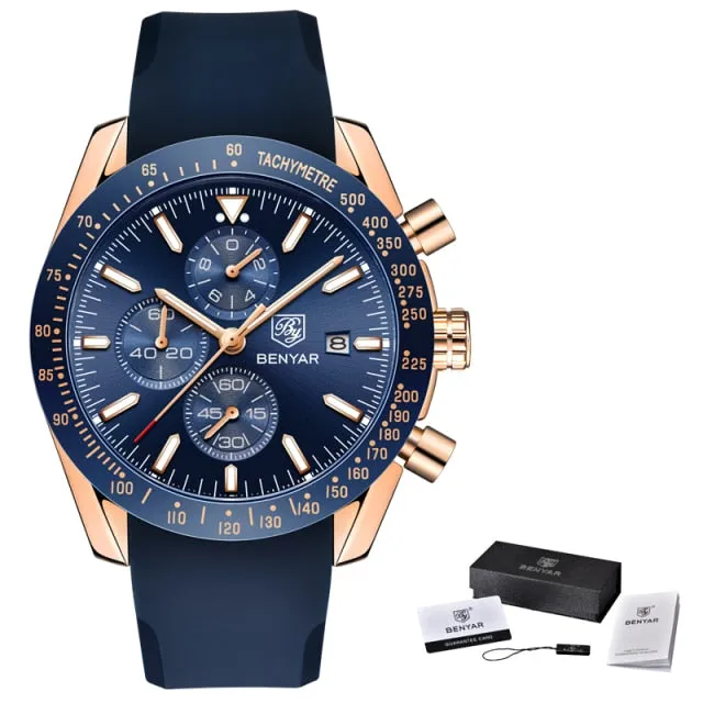 BENYAR Men’s Watch Chronograph Waterproof Sport Fashion Quartz Military Watch Relogio Masculino