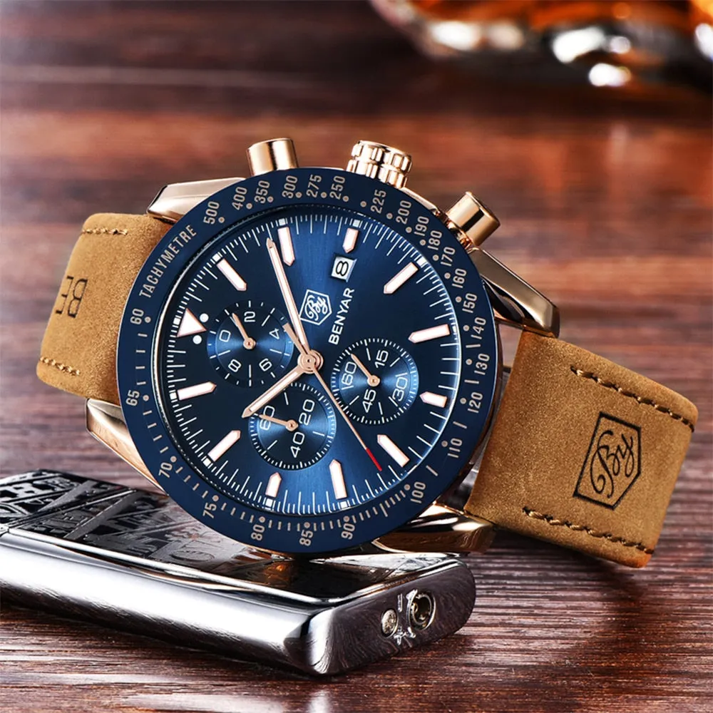 BENYAR Men’s Watch Chronograph Waterproof Sport Fashion Quartz Military Watch Relogio Masculino