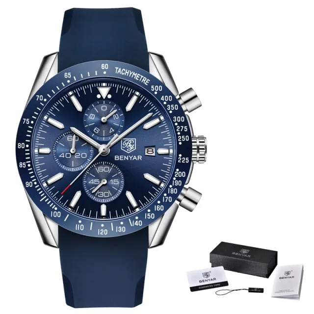 BENYAR Men’s Watch Chronograph Waterproof Sport Fashion Quartz Military Watch Relogio Masculino