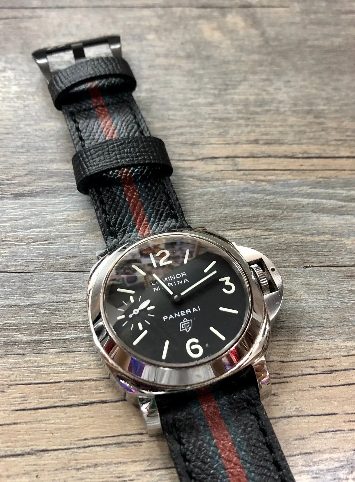 Black Epsom Leather Watch Strap 24mm, 26mm Leather Watch Band, Personalise Wrist watches band replacement, Easter Gift Idea for Boyfriend