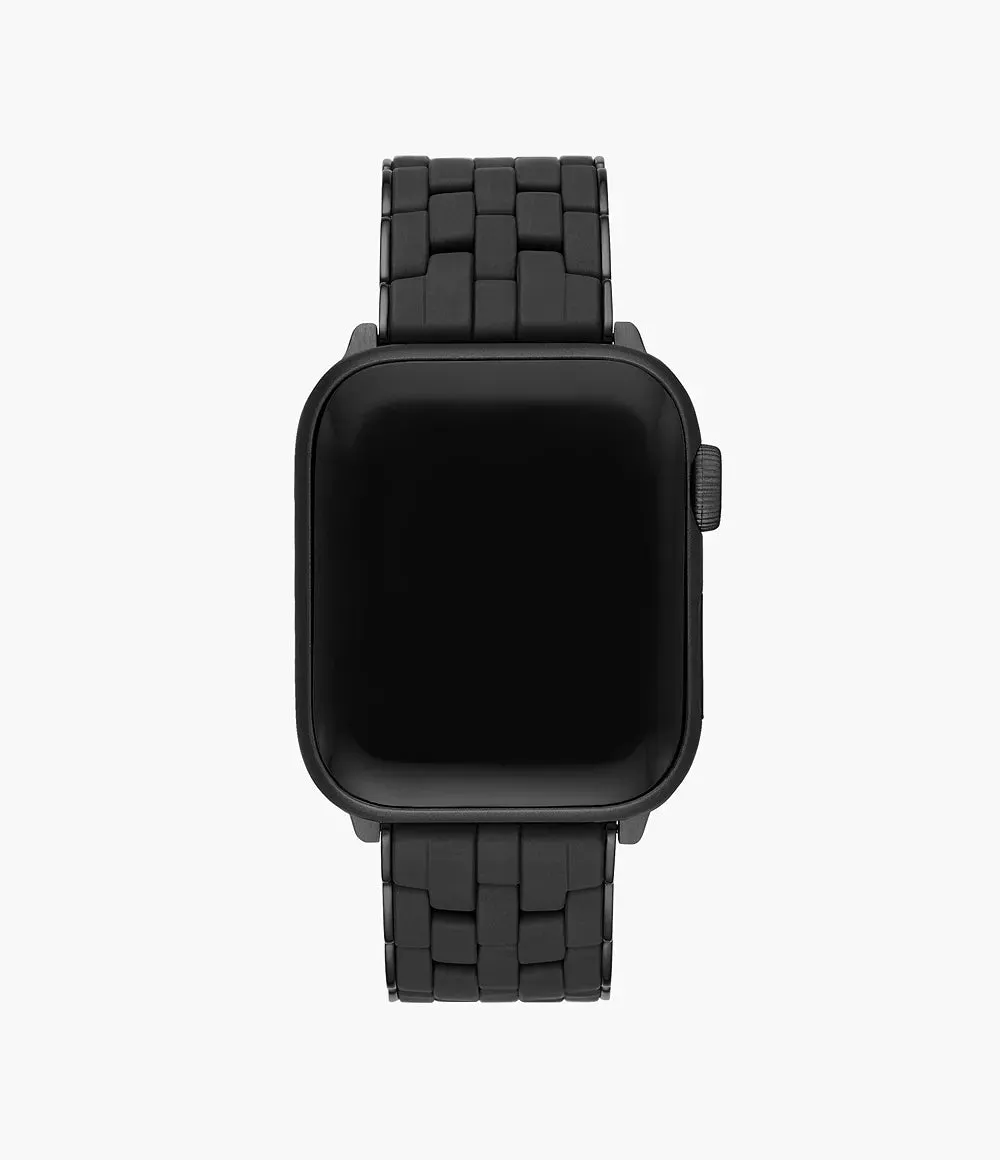 Black Silicone-Wrapped Bracelet Band for Apple Watch®