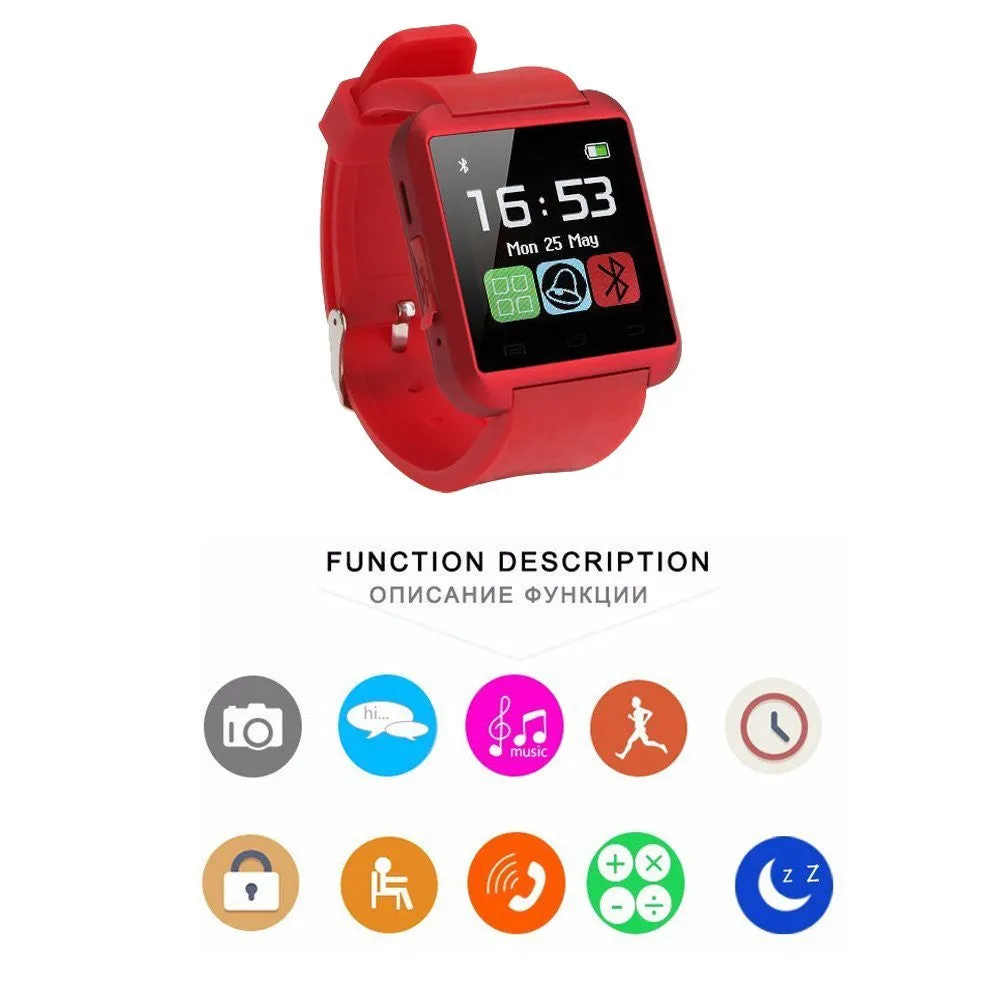 Bluetooth Smart Watch U8 Altimeter Barometer Sport Clock Wrist Watches Waterproof Passometer Smartwatch FOR IOS Android Phone