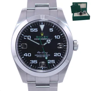 BRAND NEW 2020 PAPERS  Rolex Air-King 116900 Green Arabic 40mm Steel Watch Box
