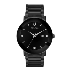 Bulova Futuro Mens Black Tone Diamond Dial Watch