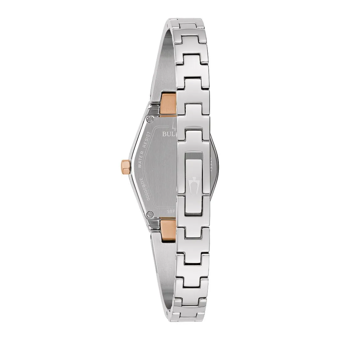 Bulova Gemini Ladies Two Tone Diamond and Black Dial Watch
