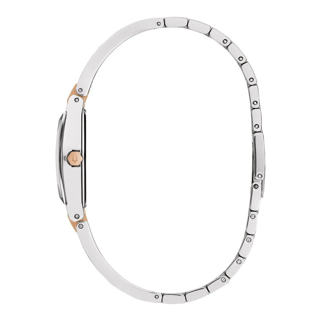 Bulova Gemini Ladies Two Tone Diamond and Black Dial Watch
