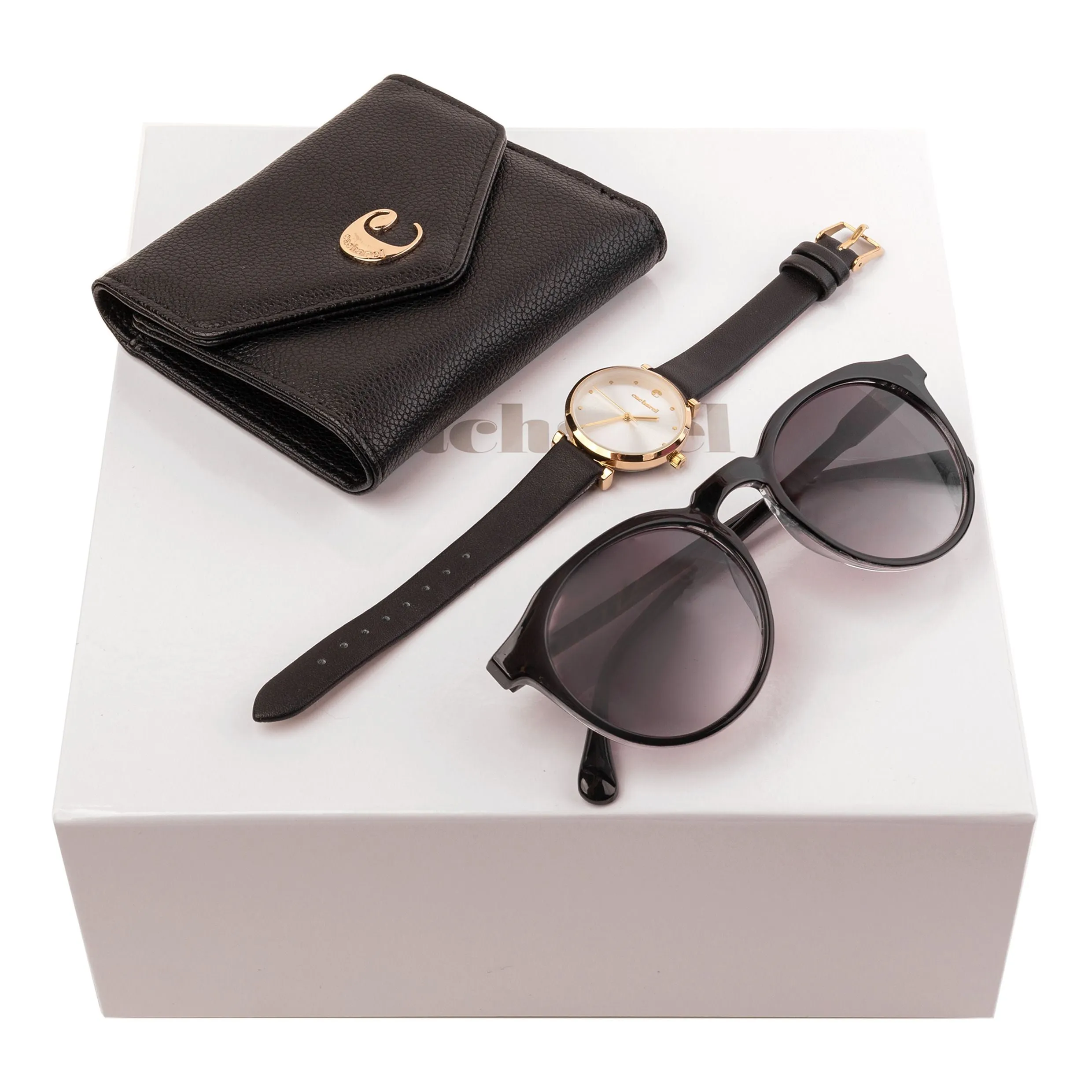 Cacharel CPLNS218A-Set Cacharel Black (lady purse, watch & sunglasses)