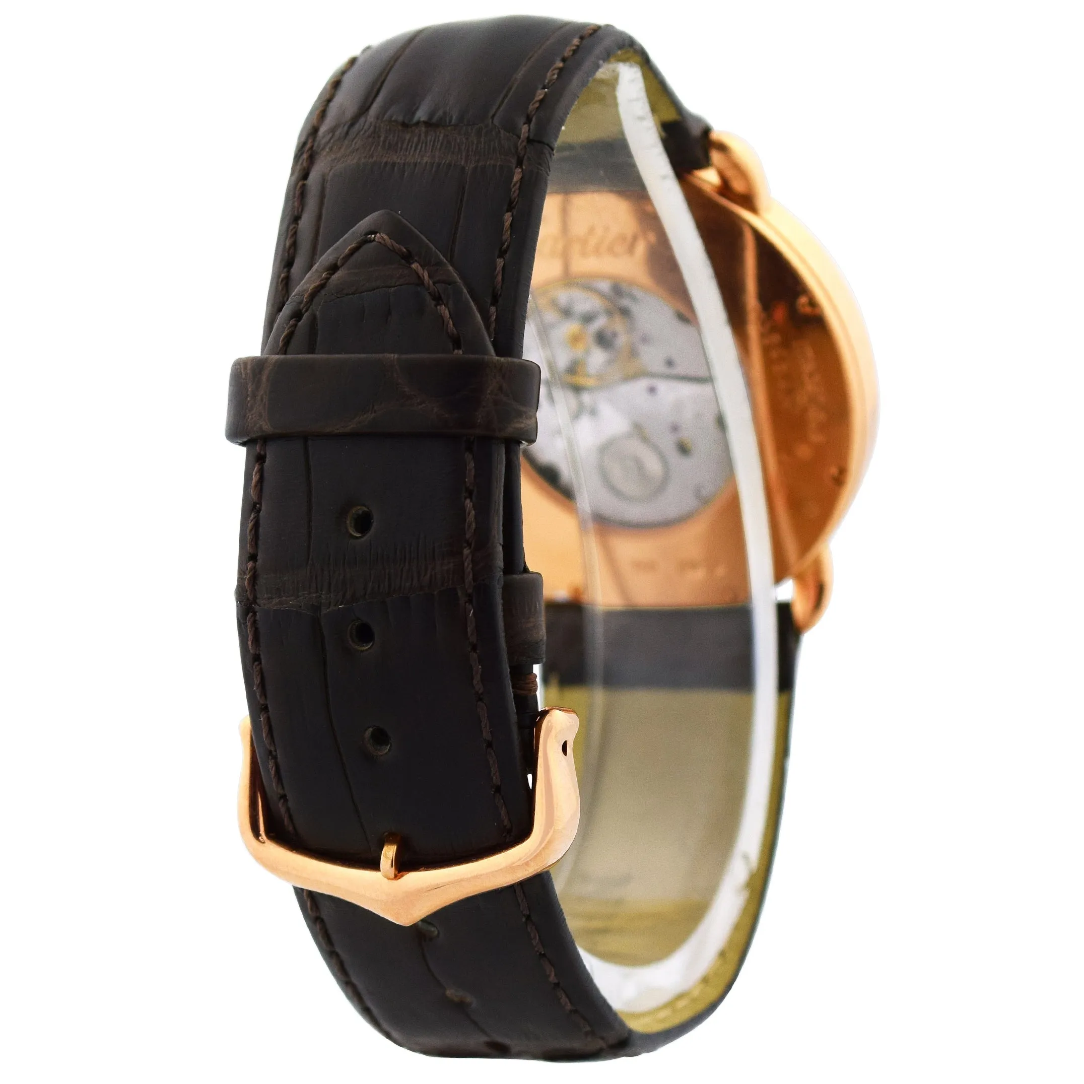 Cartier Men's RONDE LOUIS Pink Gold 36mm Silver Roman Numeral Dial Watch Reference #: W6800251