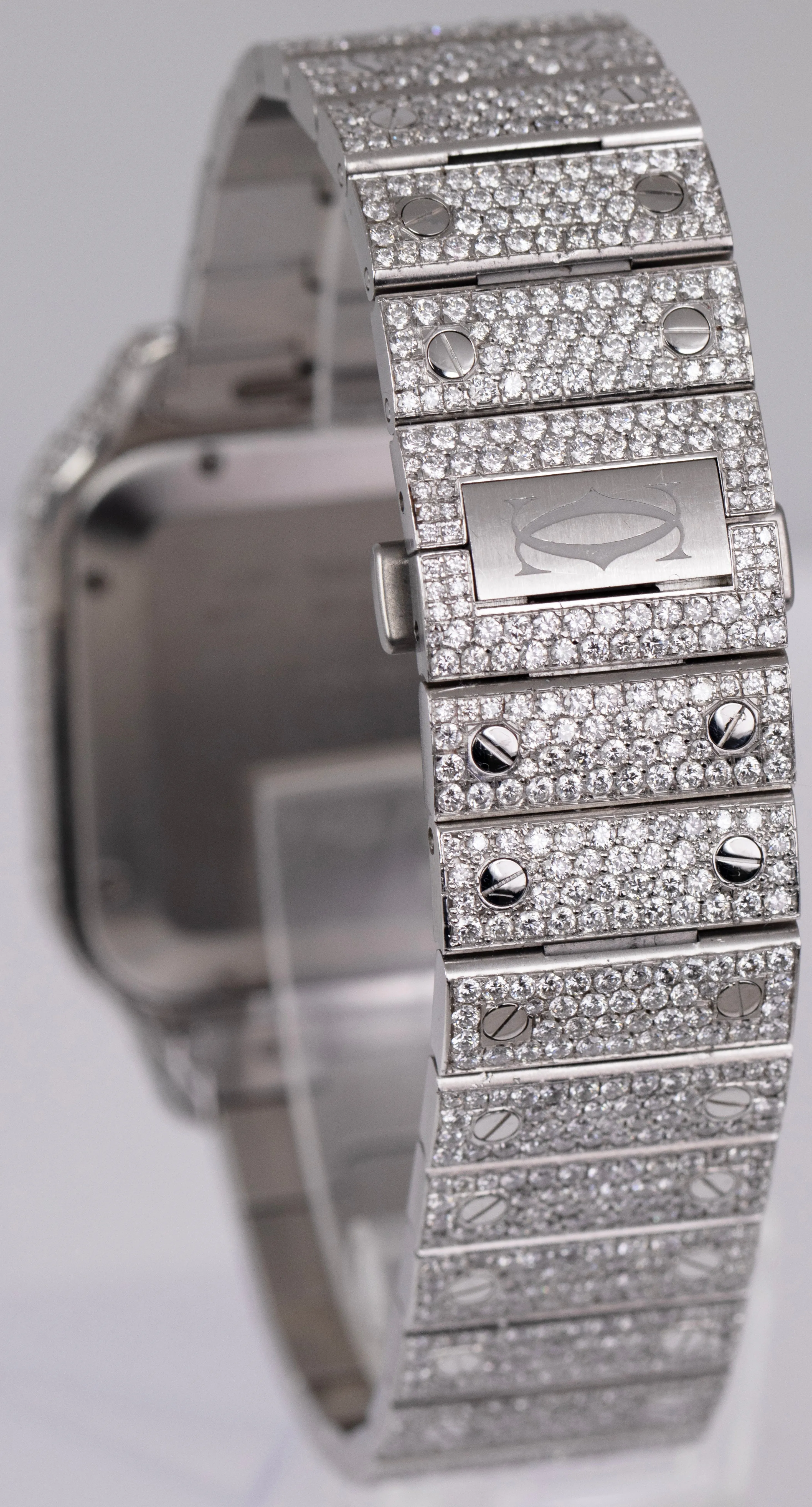 Cartier Santos 39.8mm DIAMOND BUST DOWN Automatic Stainless Steel Watch 4072