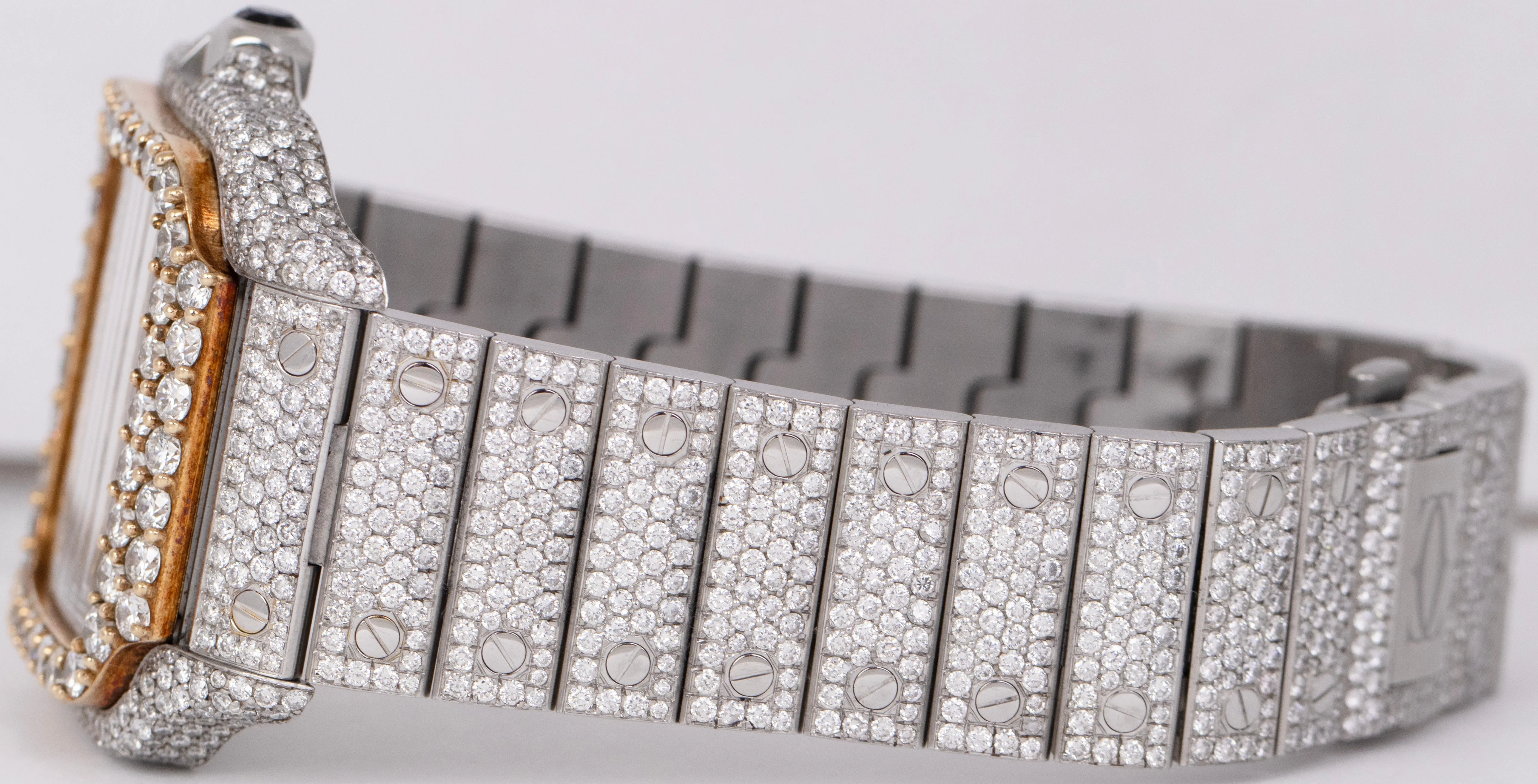 Cartier Santos 39.8mm DIAMOND BUST DOWN Automatic Stainless Steel Watch 4072