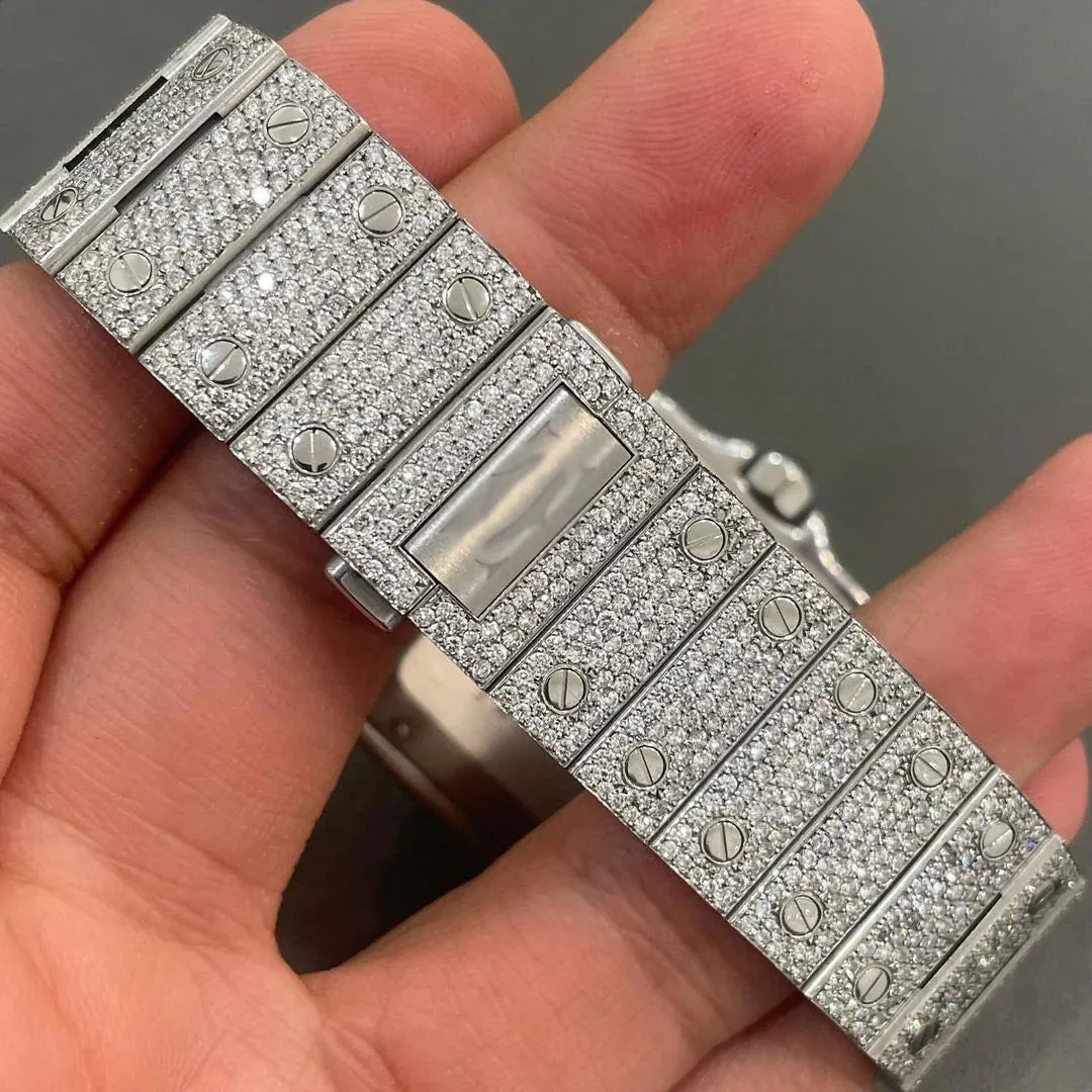 Cartier Santos Moissanite Diamond Watch | vvs moissanite watch W 86