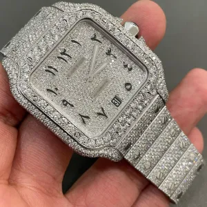 Cartier Santos Moissanite Diamond Watch | vvs moissanite watch W 86