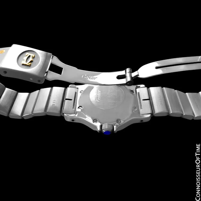 Cartier Santos Octagon Mens Midsize Watch, Automatic - Stainless Steel, 18K Gold and Diamonds