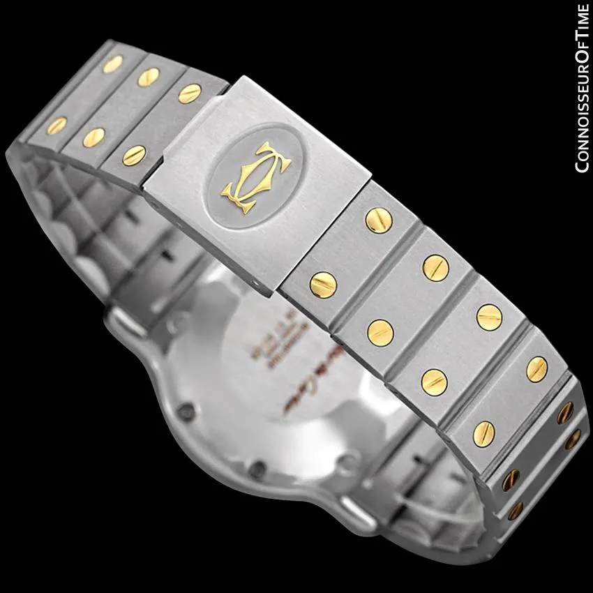 Cartier Santos Octagon Mens Midsize Watch, Automatic - Stainless Steel, 18K Gold and Diamonds