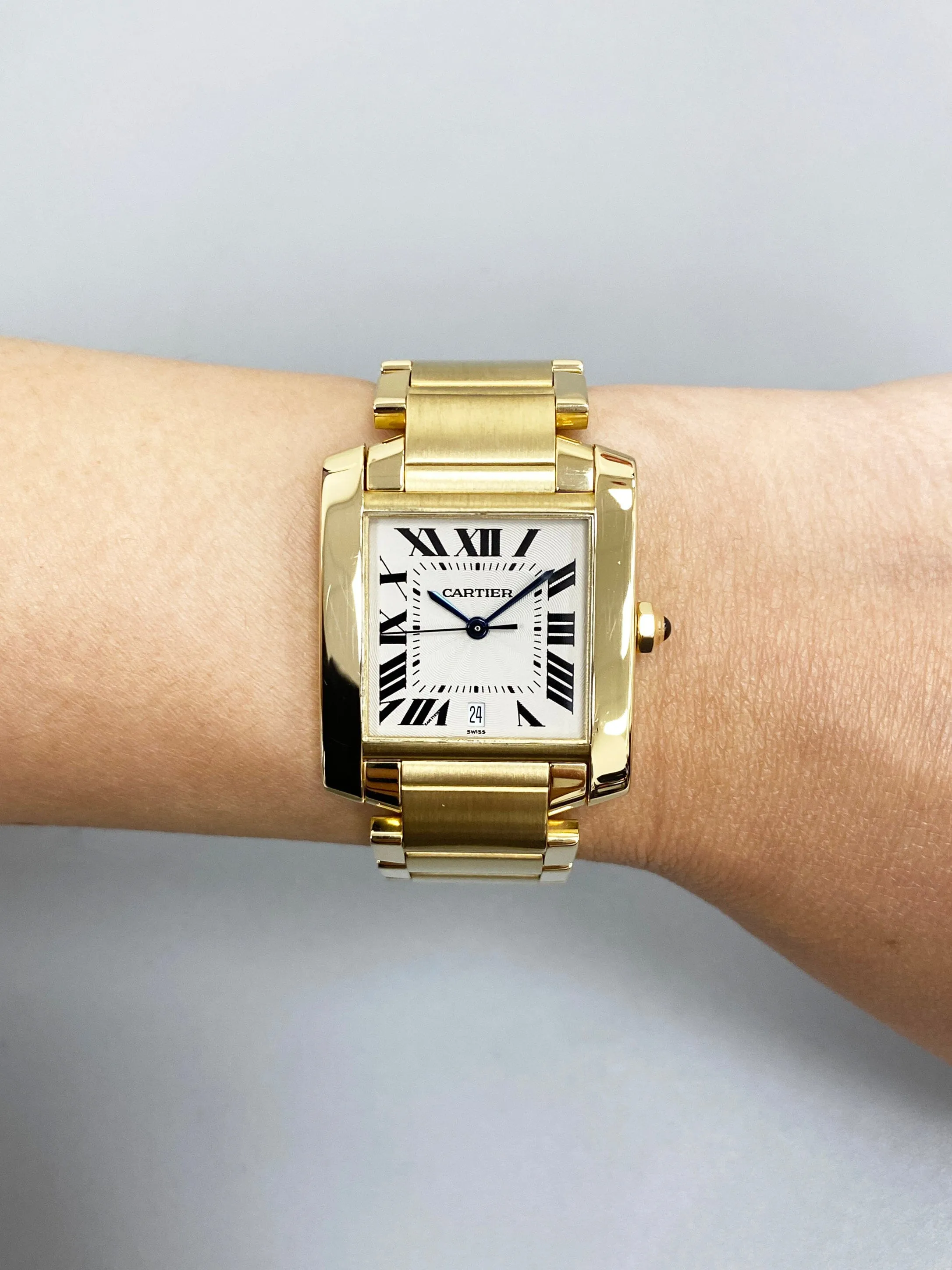 Cartier Tank Francaise 1840 18K Yellow Gold Mens Watch Box Papers