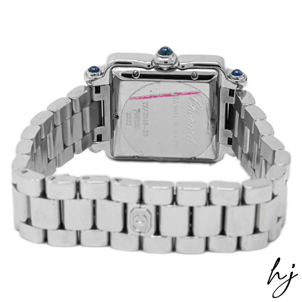 Chopard Lady's Happy Sport Stainless Steel 27mm White Roman Dial Watch w/ Floating Diamonds Reference #: 27/8349-23