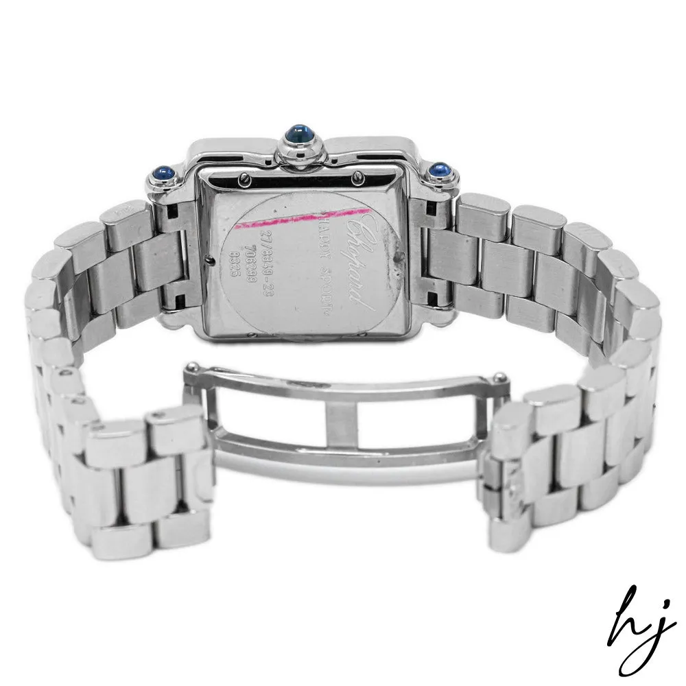 Chopard Lady's Happy Sport Stainless Steel 27mm White Roman Dial Watch w/ Floating Diamonds Reference #: 27/8349-23