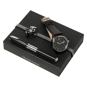 Christian Lacroix LPDMR925A-Set More Black (rollerball pen, watch & cufflinks)
