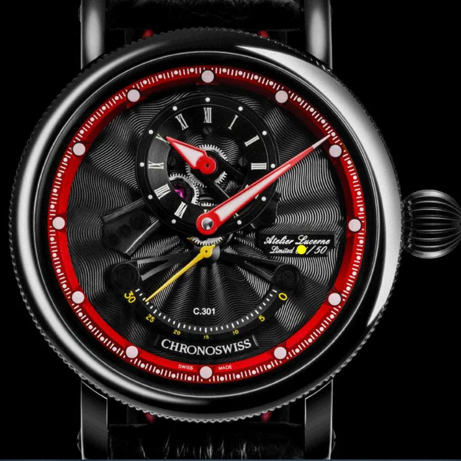 Chronoswiss open gear clock resec limited edition 50pezzi 44mm Black Automatic Steel Finish DLC Black CH-6925-BKRE
