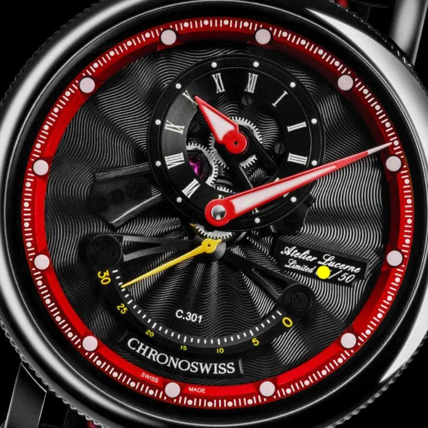 Chronoswiss open gear clock resec limited edition 50pezzi 44mm Black Automatic Steel Finish DLC Black CH-6925-BKRE