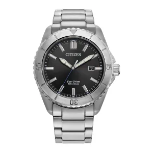 Citizen Brycen Super Titanium Mens Eco Drive Black Dial Watch