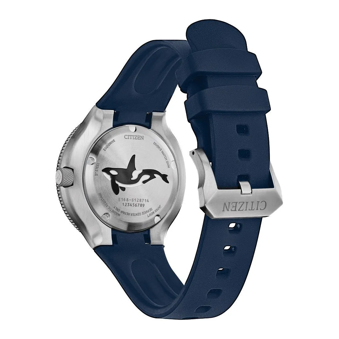 Citizen Promaster Sea Mens Eco Drive Stainless Steel Blue Rubber Strap Watch